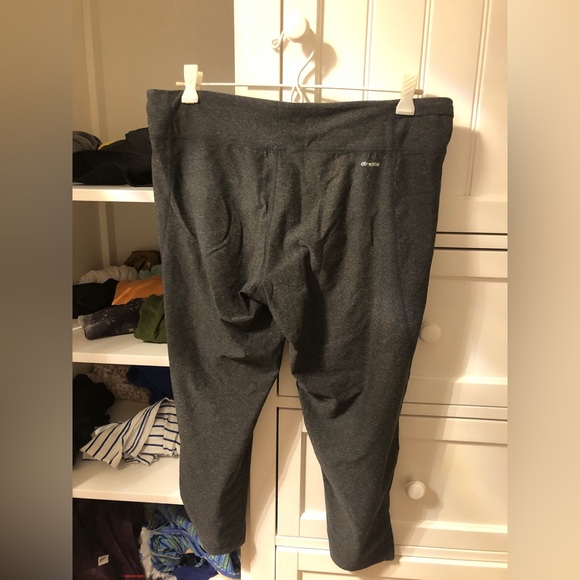 adidas Heather Grey Climalite Workout Capri Pants with Small Logo Detail - Picture 3 of 7